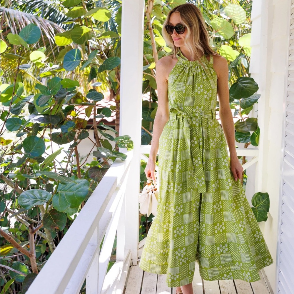 *NWT* JULIA AMORY CRYDER DRESS - CHARTREUSE PATCHWORK